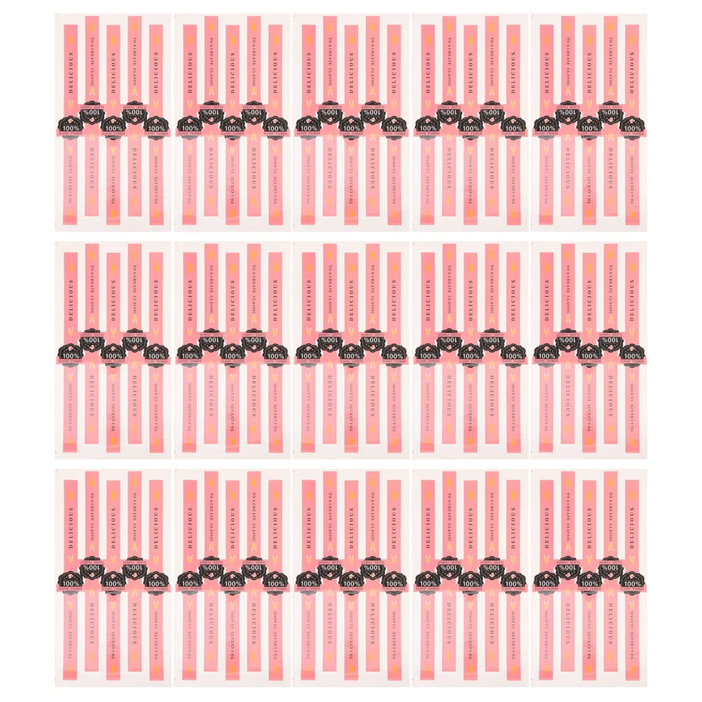 

100 Pcs Stickers Bag Wrapping Labels Baker Long Cake Decor Sealing Strip Bakery Kraft Paper Gift