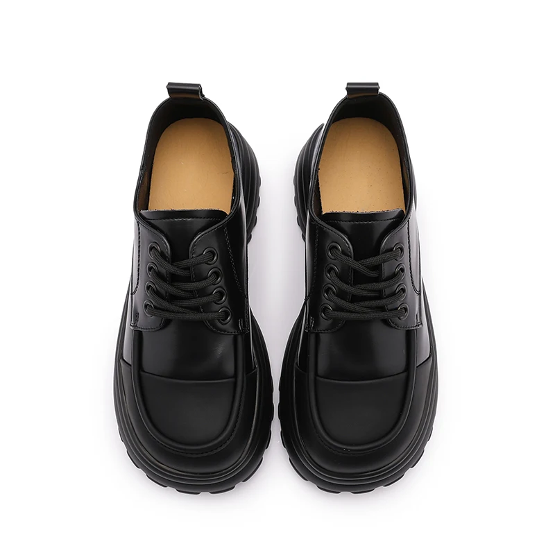 AIYUQI Loafers Women Genuine Leather Mixed Color 2023 New Lace-up Ladies Shoes Casual British Style Student Shoes Women