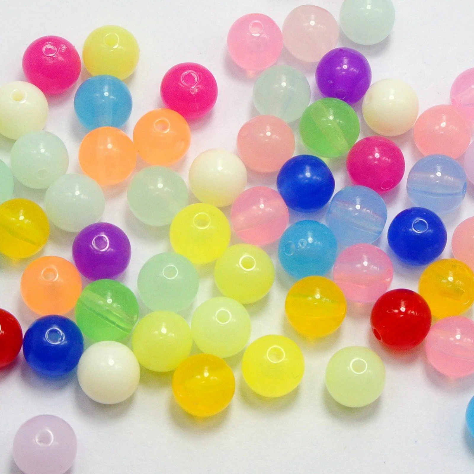 

Craft DIY Mixed Jelly Color Round Beads Smooth Ball 6mm-20mm Jewelry Kids Crafts