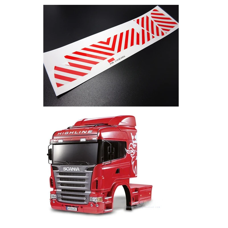 

Cab Body Waterproof Warning Stickers For 1/14 Rc Truck Tamiya Tractor SCANIA R470 R620 Rc Cars Shell Diy Modification Parts