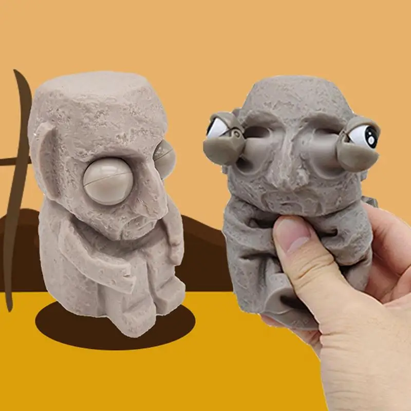 

Funny Eye Popping Rock Man Doll Squeeze Decompression Toy Gives Vent And Stares Stress Relief Anti-stress Fidgets For Kids Adult