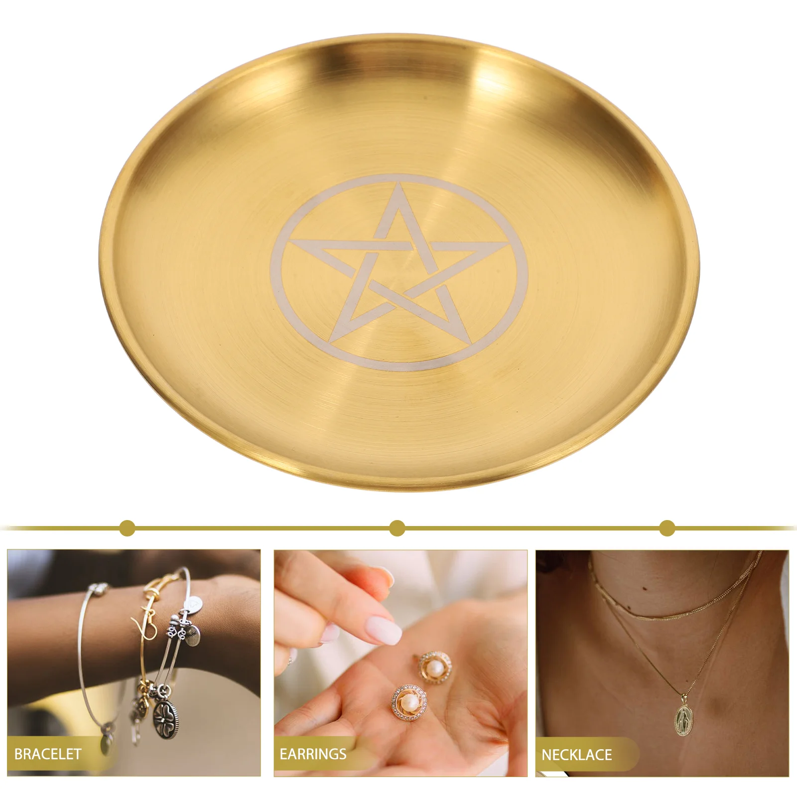 Трехфазный декоративный поднос для духов Pentacle в форме Луны с золотым диском