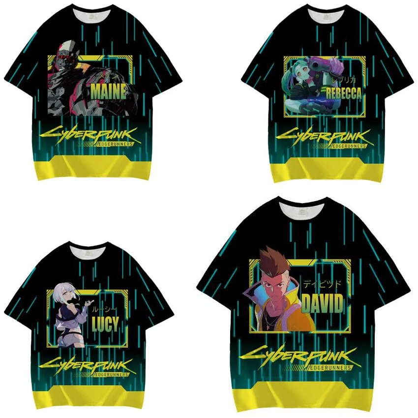 

Anime Cyberpunk Edgerunners 3D Print T Shirt Women Men David Martinez Lucy Rebecca Cosplay Short Sleeve T-shirt Graphic Tees