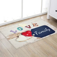 absorbent entrance kitchen rugs non slip carpet for living room bedroom heart wood printed flannel balcony floor doormat