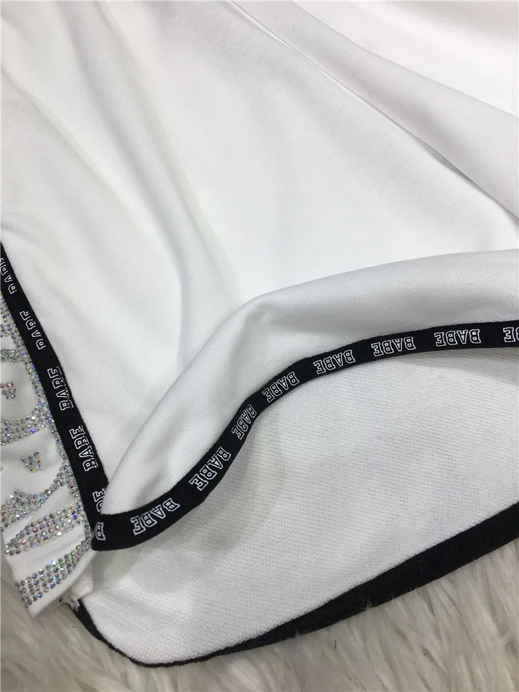 High Qaulity Letters Hot Drilling Women Shorts 2023 New Summer Fashion All-match Elastic Waist Wide Leg Pants Casual Hot Shorts