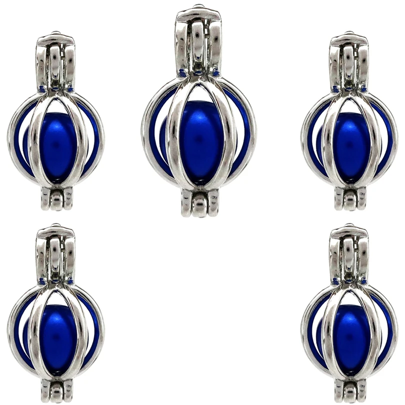 

10PCS Hot Selling Oval Pearl Cage Floating Charms Locket Aromatherapy Diffuser Pendant For Gift Necklace Keychain Jewelry Making