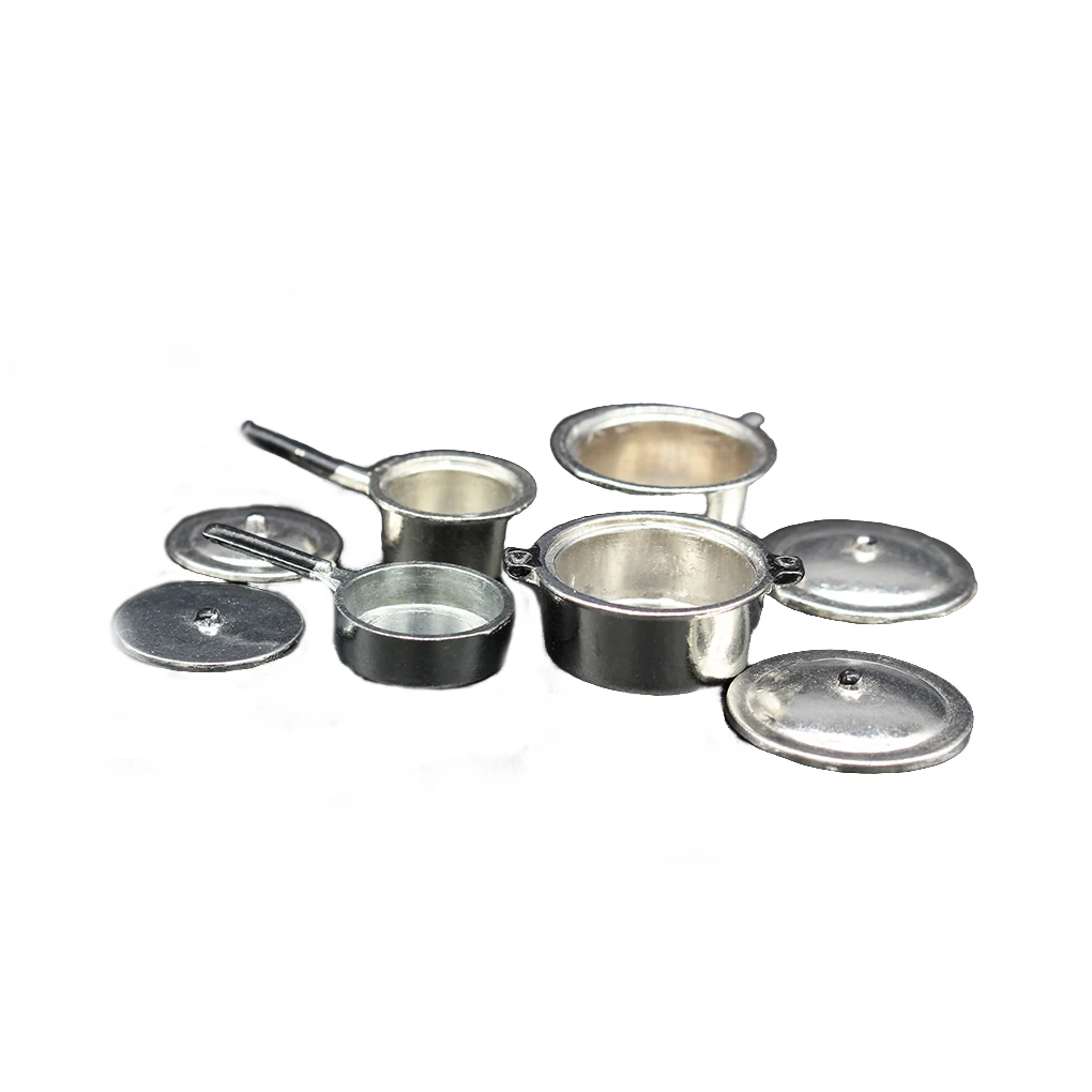 

4 Pieces Pot Not Easy to Fade Creative Miniature Kitchen Utensils Lightweight Decor Toy Handcrafted Streamlined Design