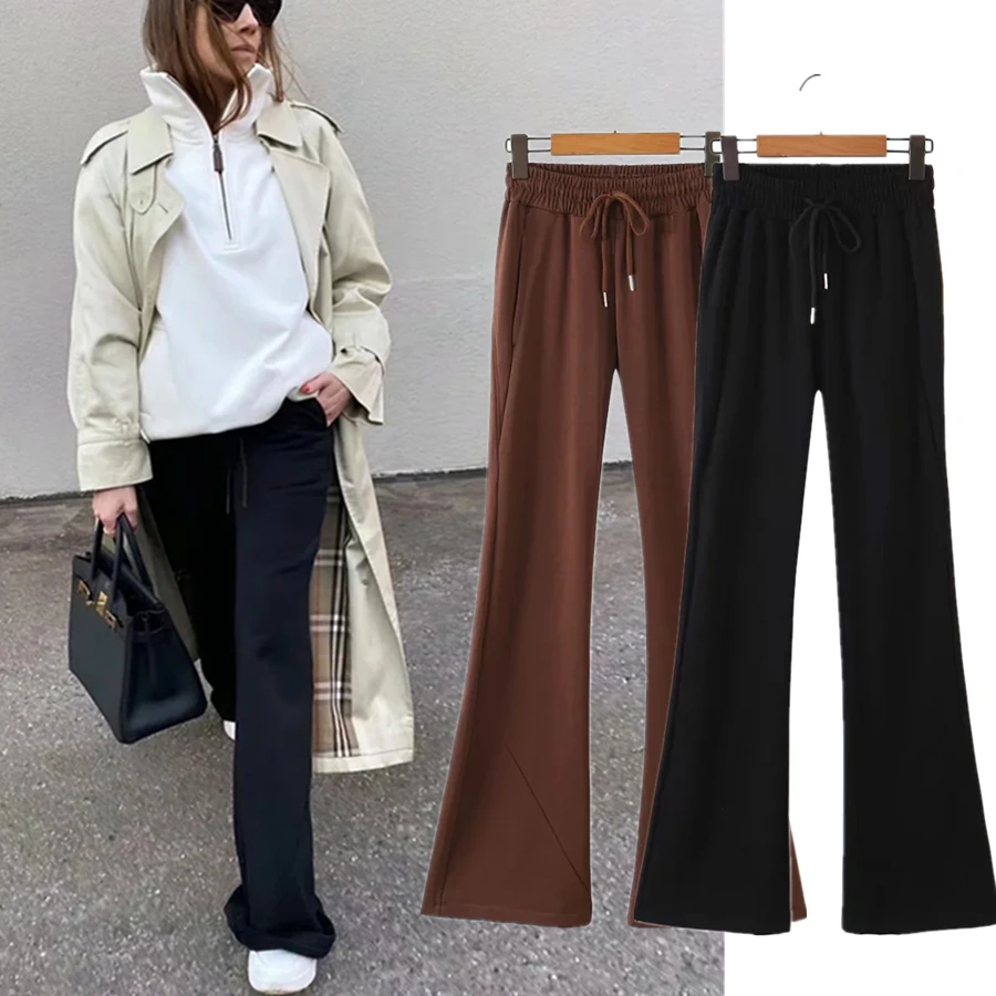 

Dave&Di High Street Collect Waist Casual Harem Pants Women Terry Trousers Women Ins Fashion Blogger Vintage Flare Pants Women