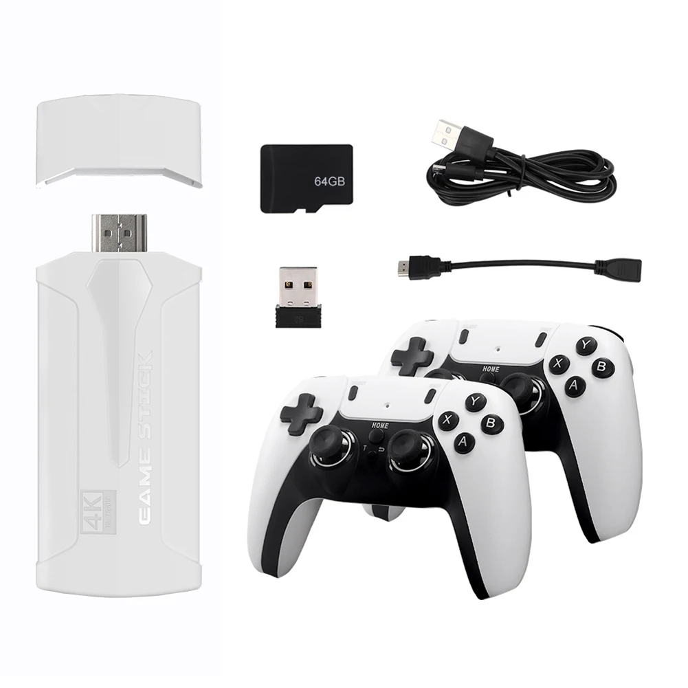 

M8 PLUS Wireless Double Controller Game Stick 2.4G Video Game Console Built-in 10000+ Games Retro Game For PS1 32G/64/128G