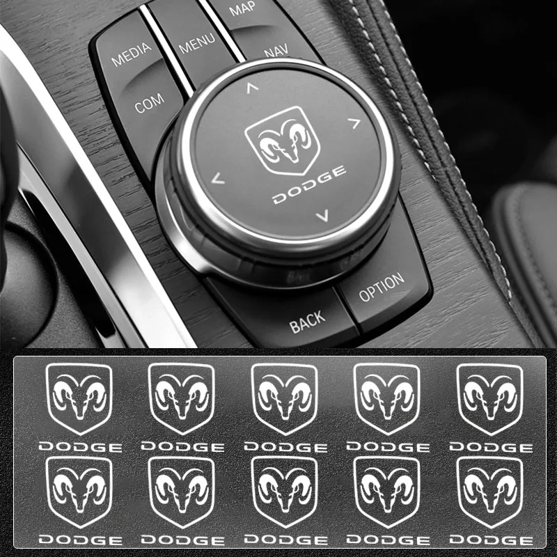 

10PCS UV Car Window Switch Knob Sticker Auto Interior For Dodge Journey Caliber Challenger Charger Nitro Ram 1500 Dart Durango