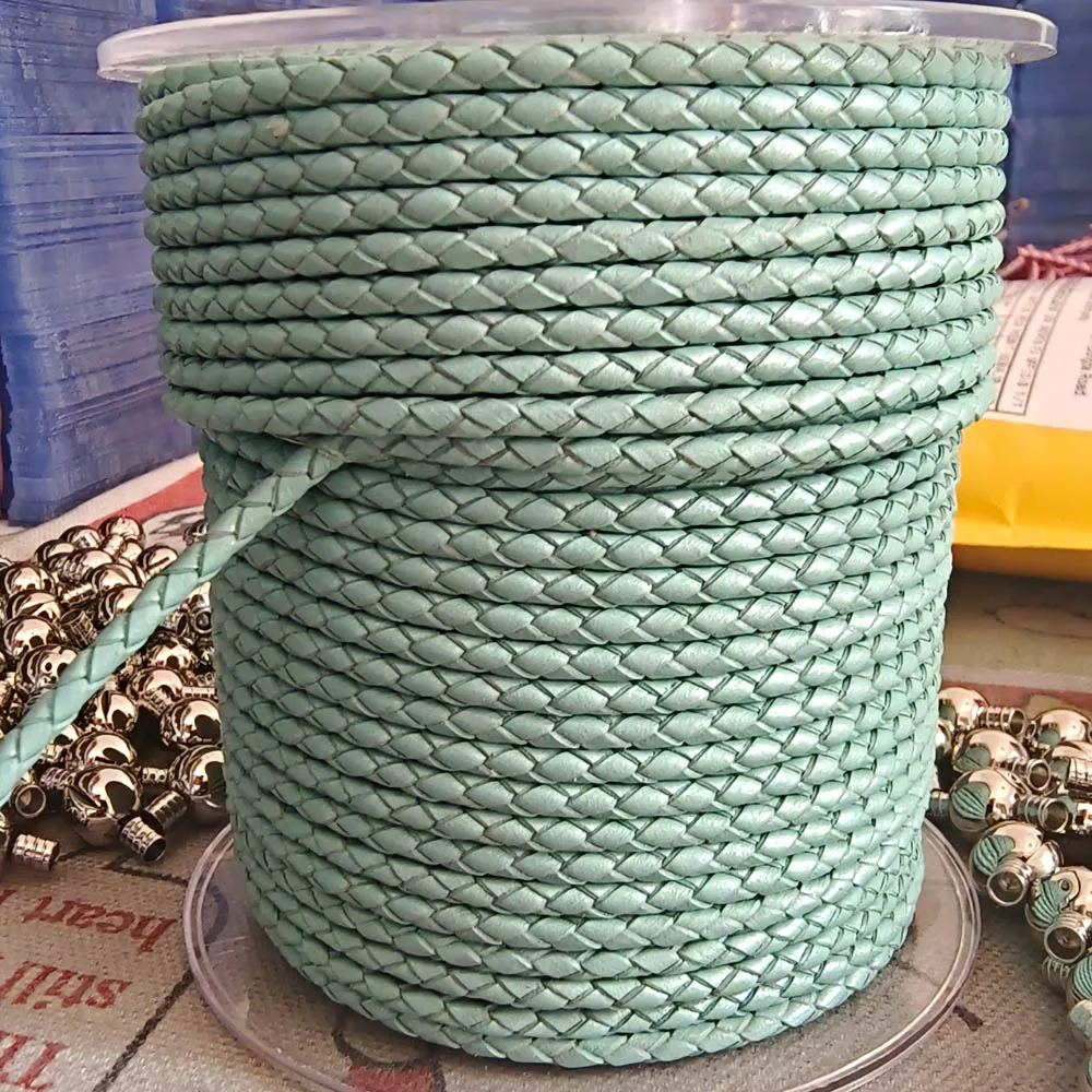 1meter/Lot Black Braided Genuine Leather Rope Cord Jewelry Accessories 3mm Round Leather Cord For Diy Bracelet Jewelry Making