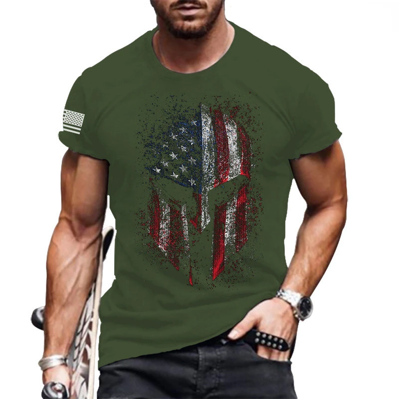 

3D Skull Print T Shirt Men Retro Casual Cool Streetwear Plus Size 6XL Versatile Harajuku Mens