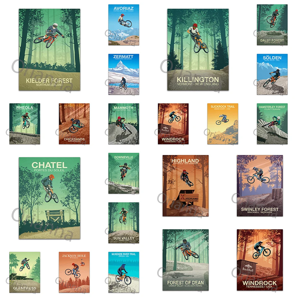 

Swinley Forest Vintage Prints,Jackson Hole,Highland Mountain Bike Trail PosterS Prints Wall Art Home Decoration Canvas Paintings