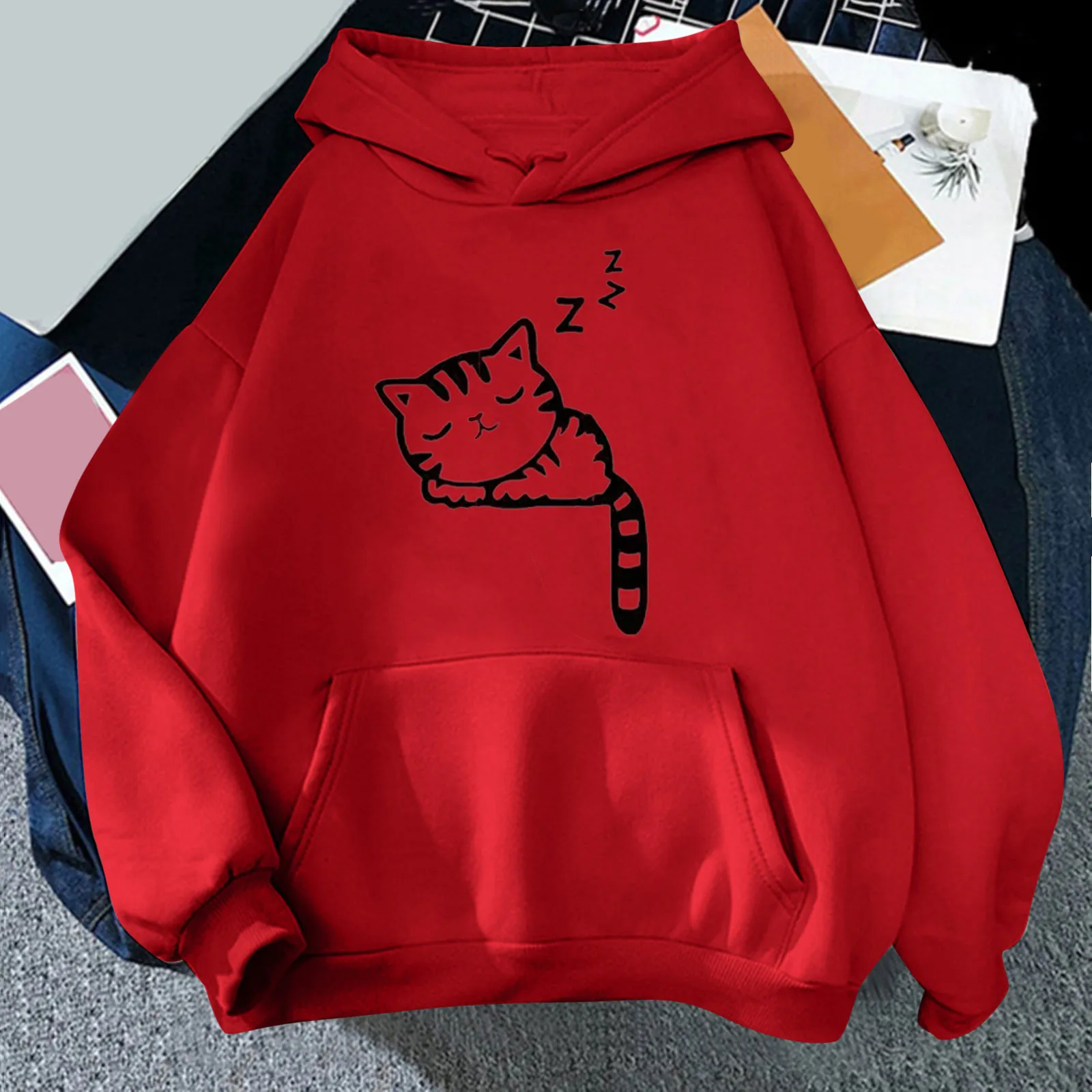 

Женский свитшот с длинным рукавом и принтом