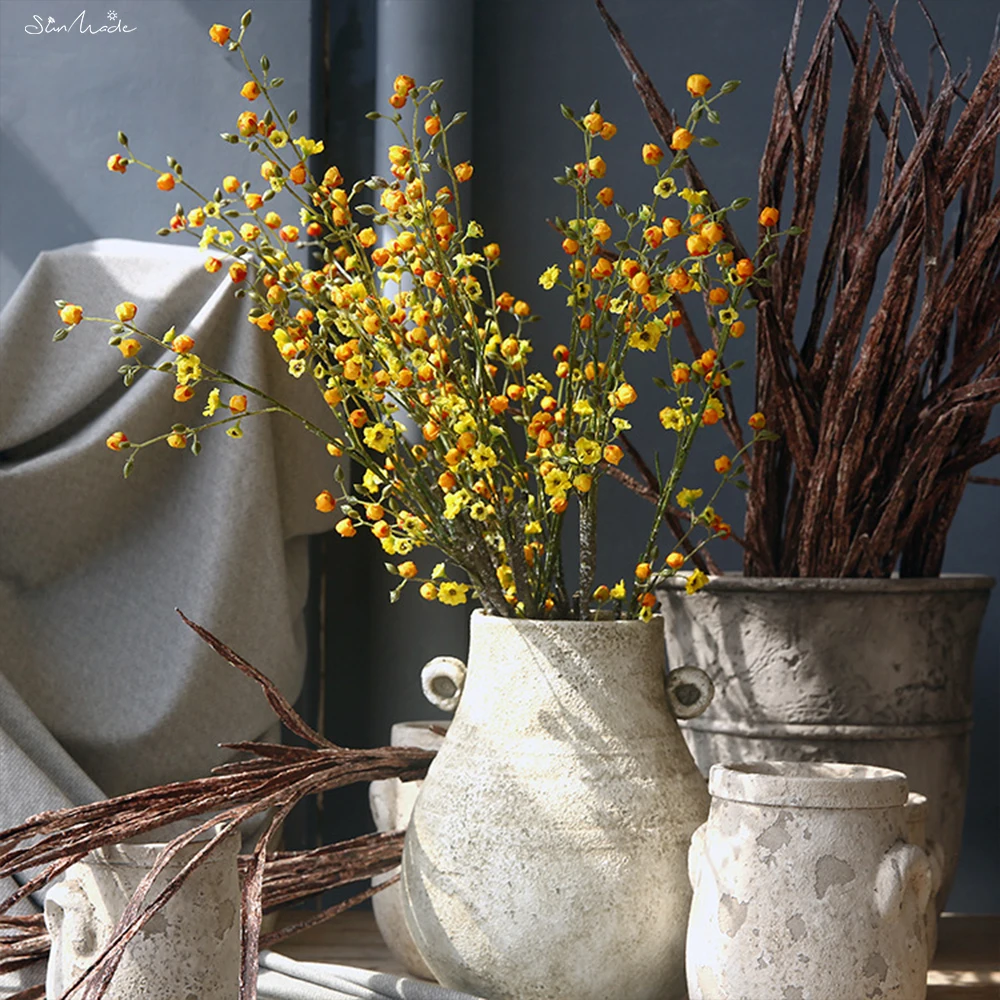 SunMade яркие цветущие персиковые бутоны ветки крошечные шелковые искусственные