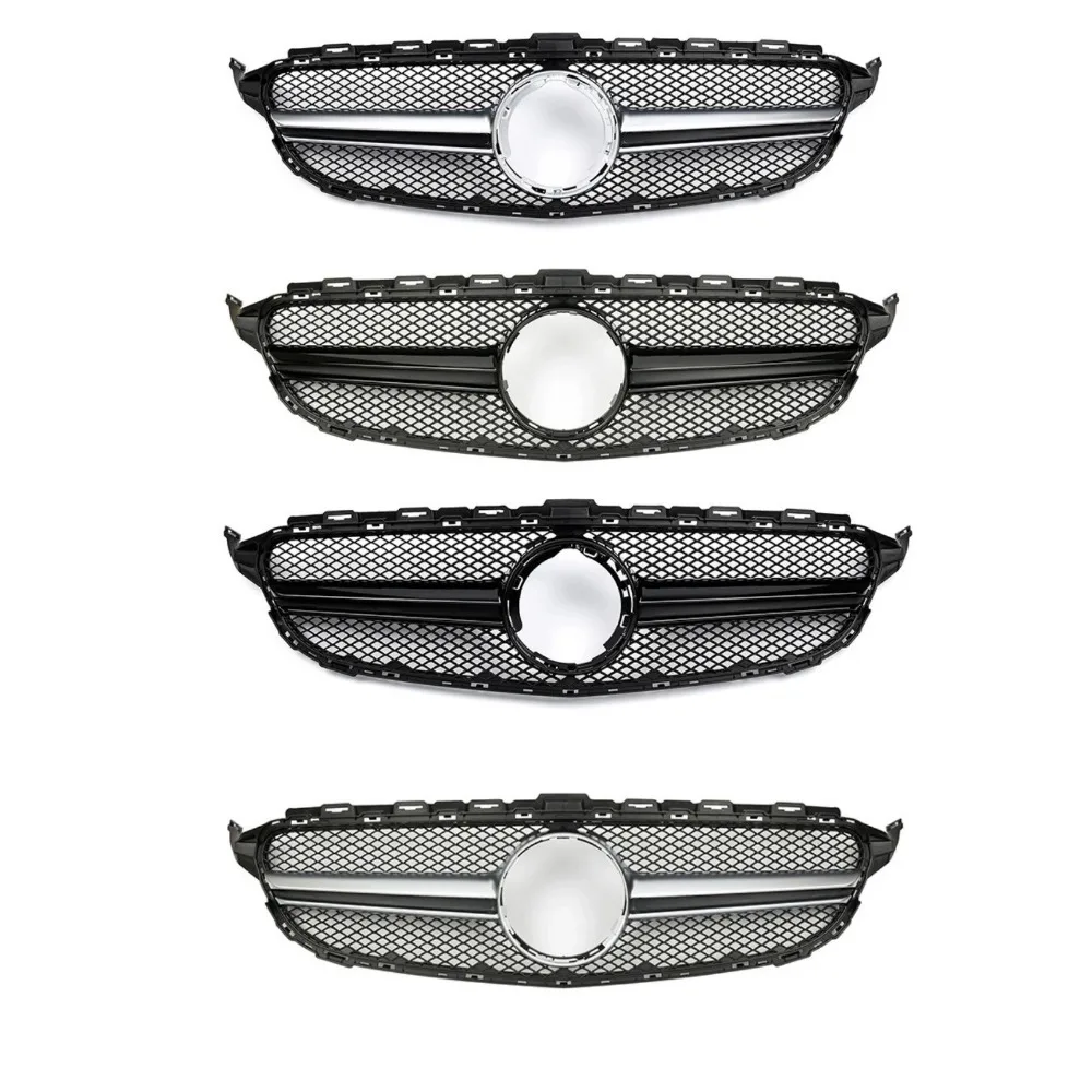 Для Mercedes Benz W205 C S205 C205 2014-2021 C260 C250 C180 C200 C300 Sport Tuning RefitFront Grille Bumper Grill AMG Style
