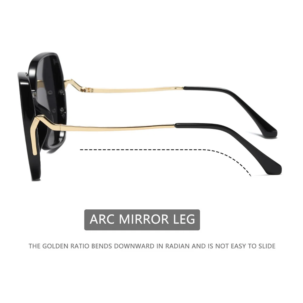 

Large Frame Functional Outdoor Glasses Anti-Glare Lens Polarized Sunglasses Quadrate Metal Temple Unisex Eye Wear AC889