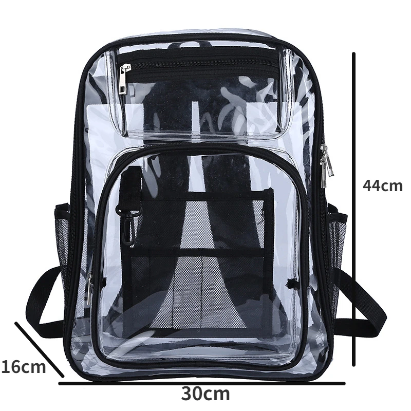 2023 Transparent PVC Bag Waterproof Backpack Unisex Large Capacity Backpack Solid Clear Backpack Couple Fashion Bagback Designer images - 6