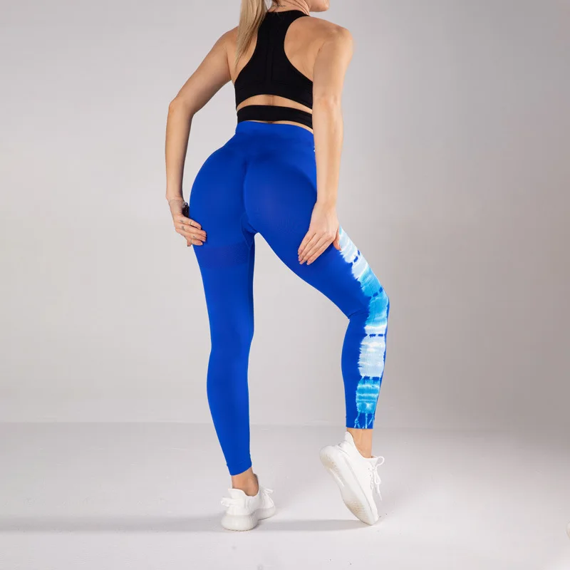 

New tie dye yoga pants for women seamless high waist peach butt sports tight quick dry breathable yoga pants