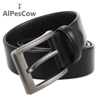100 alps cowhide genuine leather belt for men pin buckle waist strap waistband designer casual vintage male high quality luxury