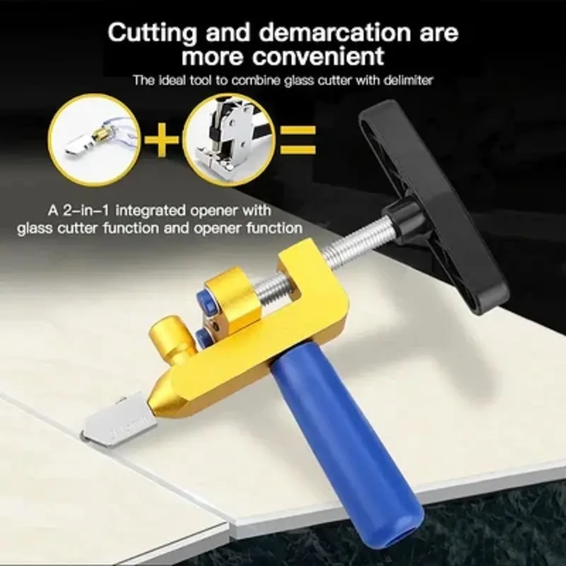 

Professional 2-in-1 Ceramic & Glass Tile Cutter Portable Construction Hand Tool for Perfect Cut Glass Tile Opener Diamond Cuttin