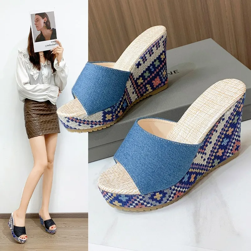 Women Wedges Slippers Summer Clip Toe Platform Soft Sandals Comfort Casual Slides Beach Outdoor Lady Flip Flops Sandalias Mujer