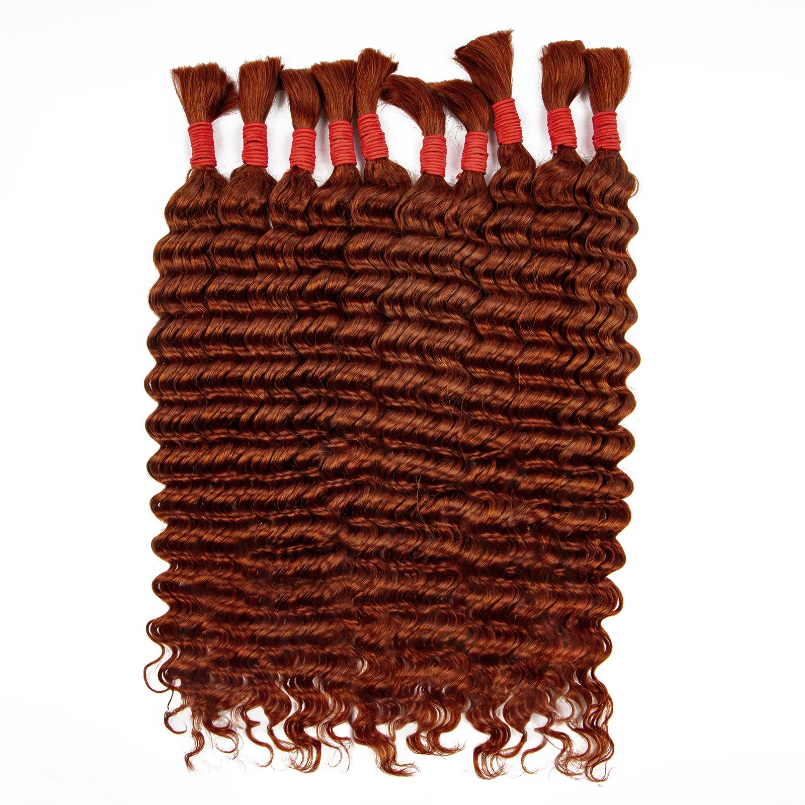 350 # Имбирно-оранжевые человеческие волосы для плетения глубокая волна без утка