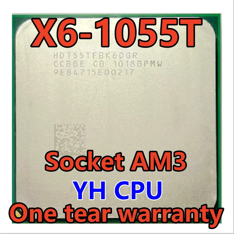 

X6 1055T 1055 X6-1055T 2.8G 125W Six-Core CPU processor HDT55TFBK6DGR Socket AM3