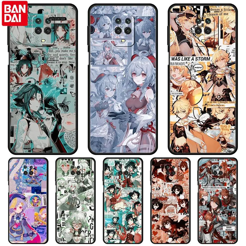 Аниме Чехол Genshin Impact для Xiaomi Redmi 9A 10A 9C 9T 10C K40 Gaming K50 Pro 6A 7A 8A K40s 8 9 10 6 7, чехол Coque