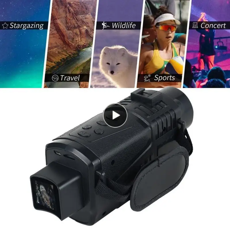 

R17 Monocular Camera Outdoor Convenient Infrared Night Vision 5x Digital Zoom Built In Charging Camera Black Hand Strap Design