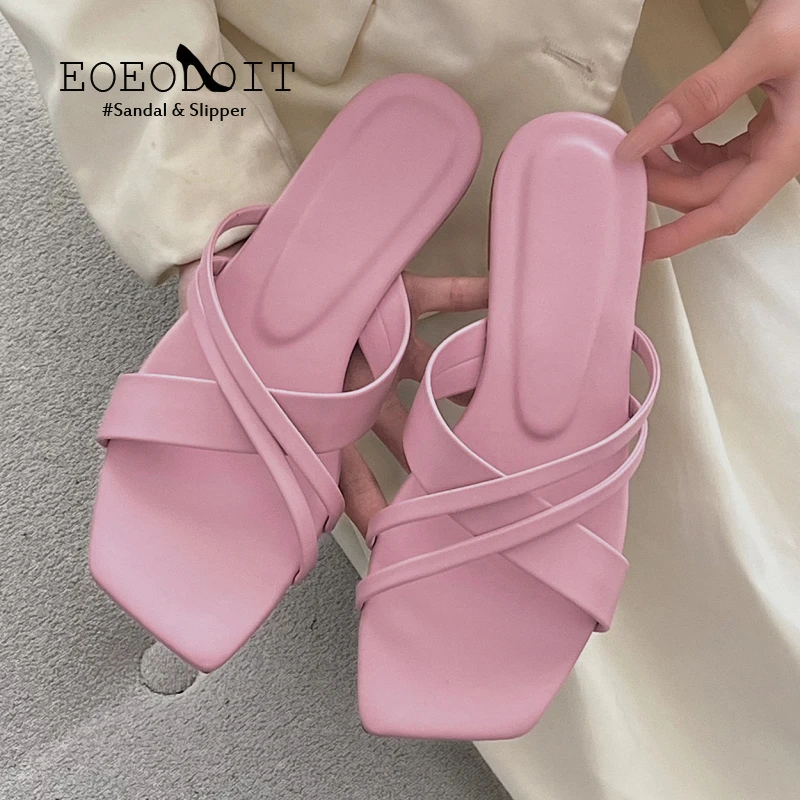 

Шлепанцы женские кожаные, повседневные сандалии на плоской подошве