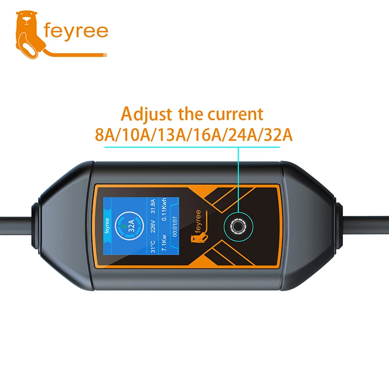 Цена Feyree 11KW 16A EV портативное зарядное устройство тип 2 EVSE зарядное устройство электрическое автомобильное зарядное устройство CEE вилка