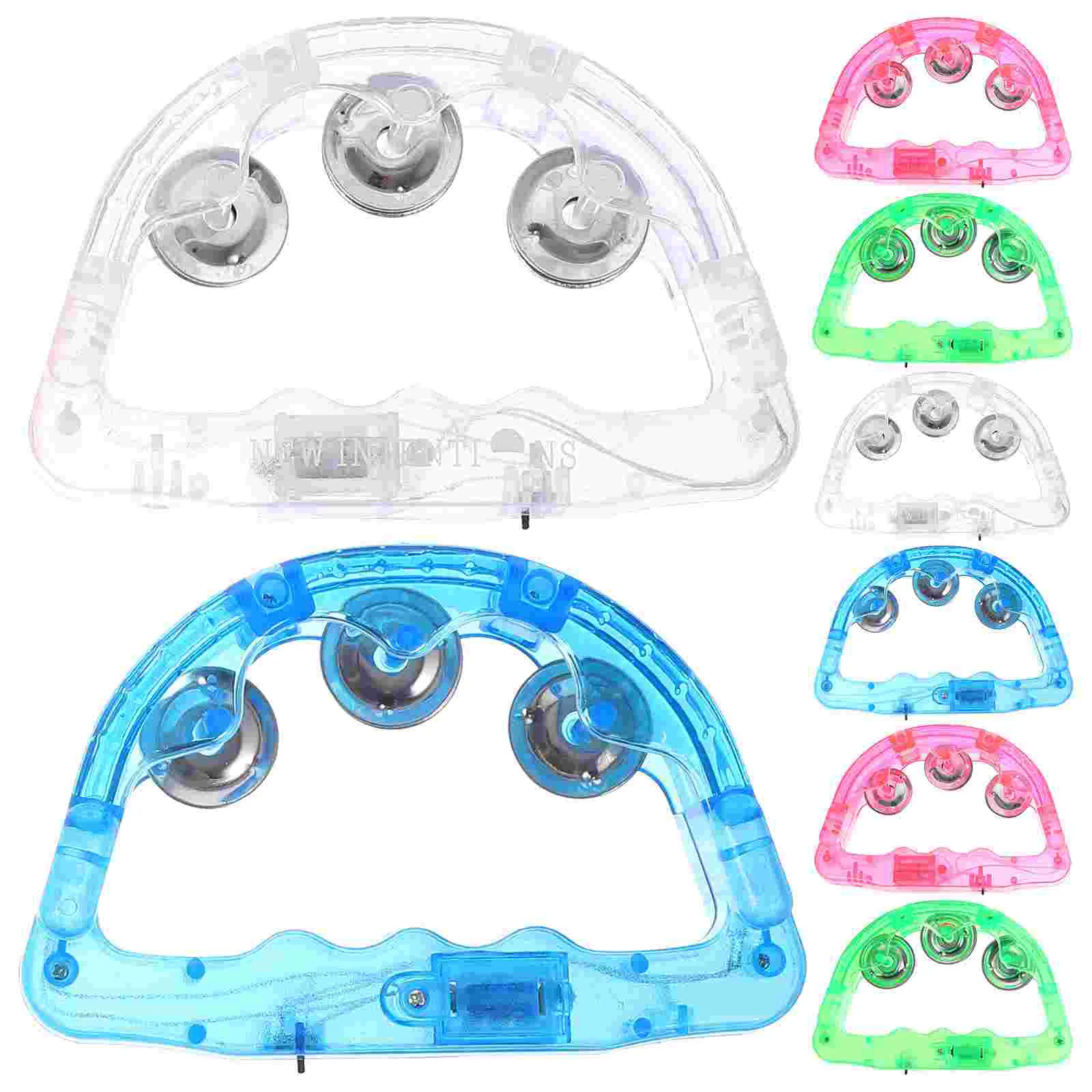 

Handheld Percussion Bells Flash Baby Musical Instrument Interesting Tambourine