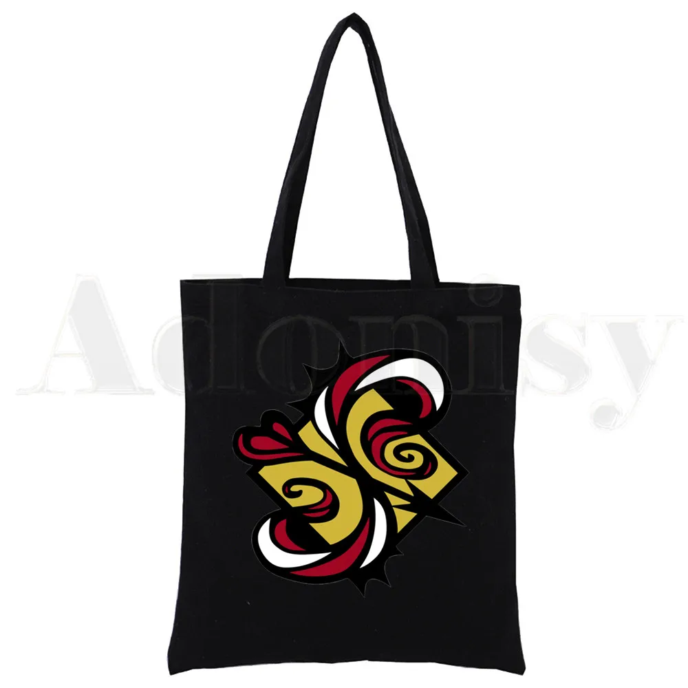 

SK8 The Infinity Black Graphic Printed Canvas Shoulder Bag Reki SK EIGHT Skateboard Boy Female Eco Environmental Shopper Bag