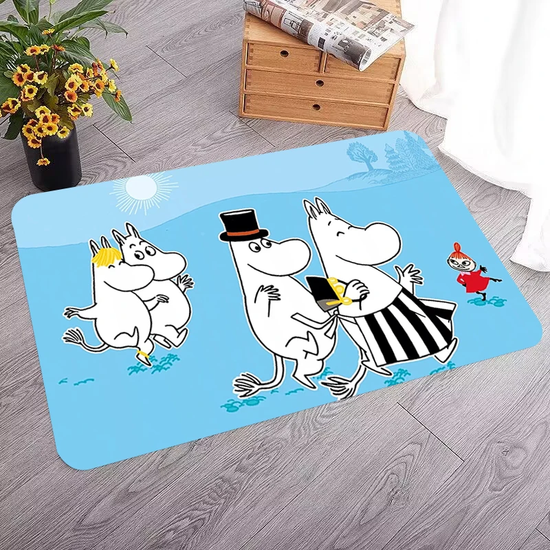 

Non Slip Bedrooom Carpet Living Room Mat Hippo Moomines Kawaii Rug Kitchen Decoration Entrance Door Mats Home Doormats Rugs Foot