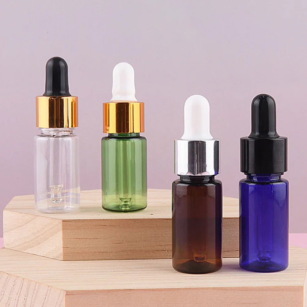 

4 Pcs Essential Oil Dropper Perfume Plastic Terrarium Empty Toiletry Travel Containers