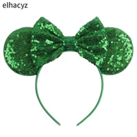 classic embroidery sequin mouse ears headband girls glitter bow party hairband women festival headwear diy kids hair accessories