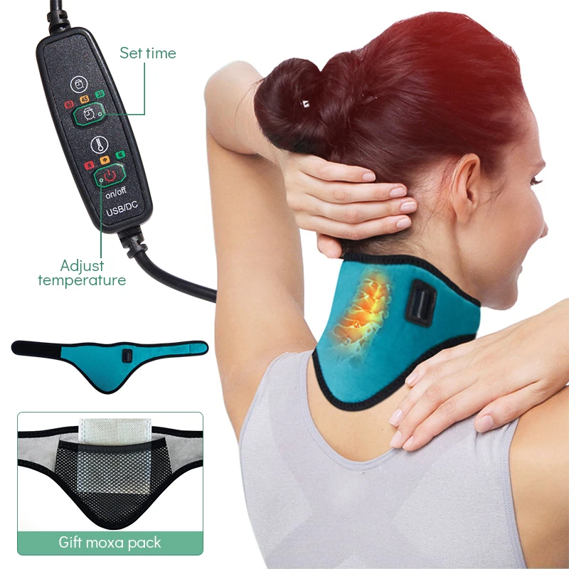 

Electric Heating Neck Brace Cervical Spine Fatigue Treatment To Relieve Neck Pain Relief with Moxibustion Tools Fitness Hot Sale