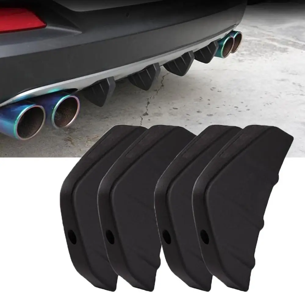 

Hot Sale 4Pcs Car Rear Bumper Spoiler Diffuser Shark Fin Protect Cover Anti-crash Rear Bumper Spoiler Accessories