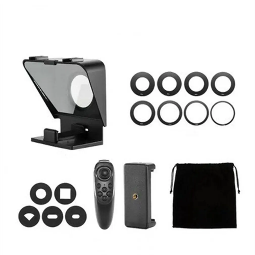 

Teleprompter Mobile Phone DSLR Recording Mini Portable Inscriber Mobile Teleprompter Artifact Video With Remote Control