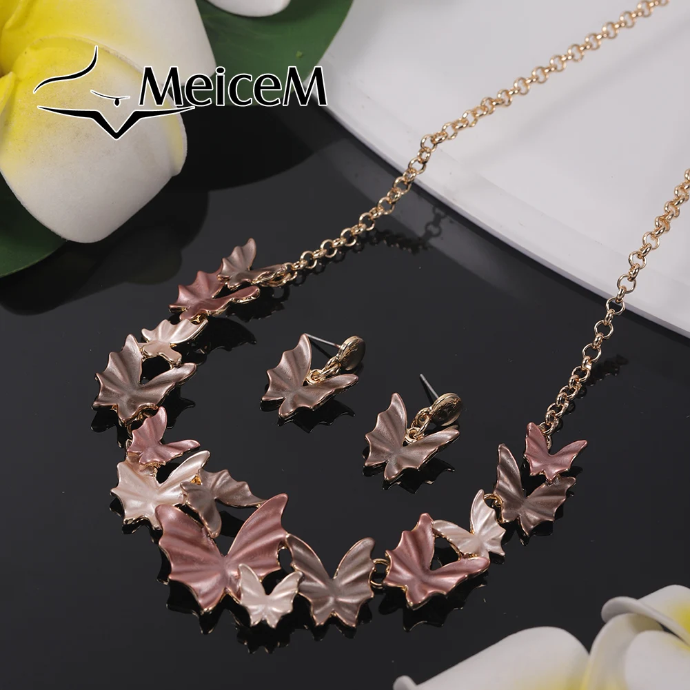 

New in Pink Butterfly Chokers 2000s Aesthetic Enamel Jewelry Chain Bridesmaid Gift Designer Luxury Necklace Trendy Women Elegant