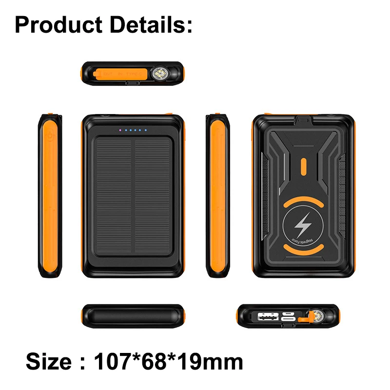 Магнитное Беспроводное зарядное устройство Qi внешний аккумулятор на 10000 мАч для