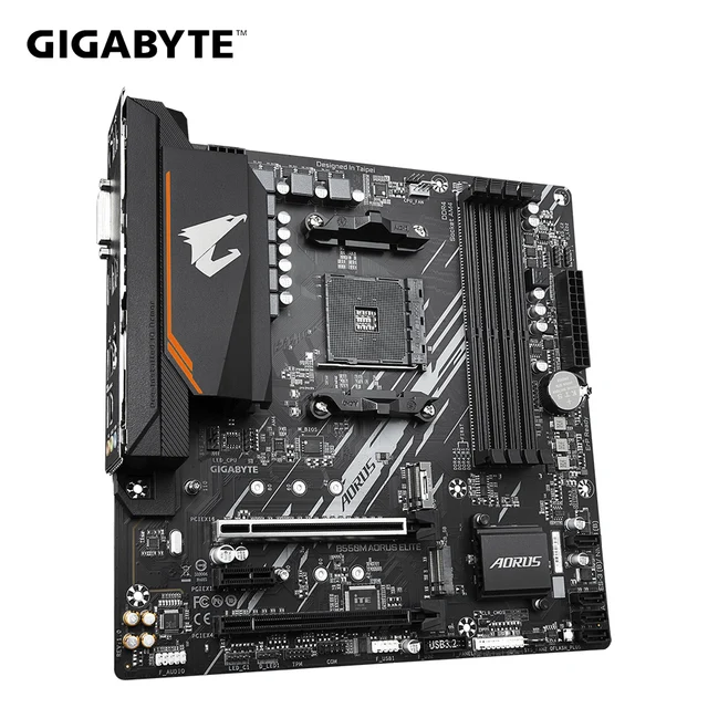 GIGABYTE B550M AORUS ELITE Motherboard + AMD Ryzen 5 5600G R5 5600G CPU Motherboard Set Processor Socket AM4 DDR4 128GB Desktop 2