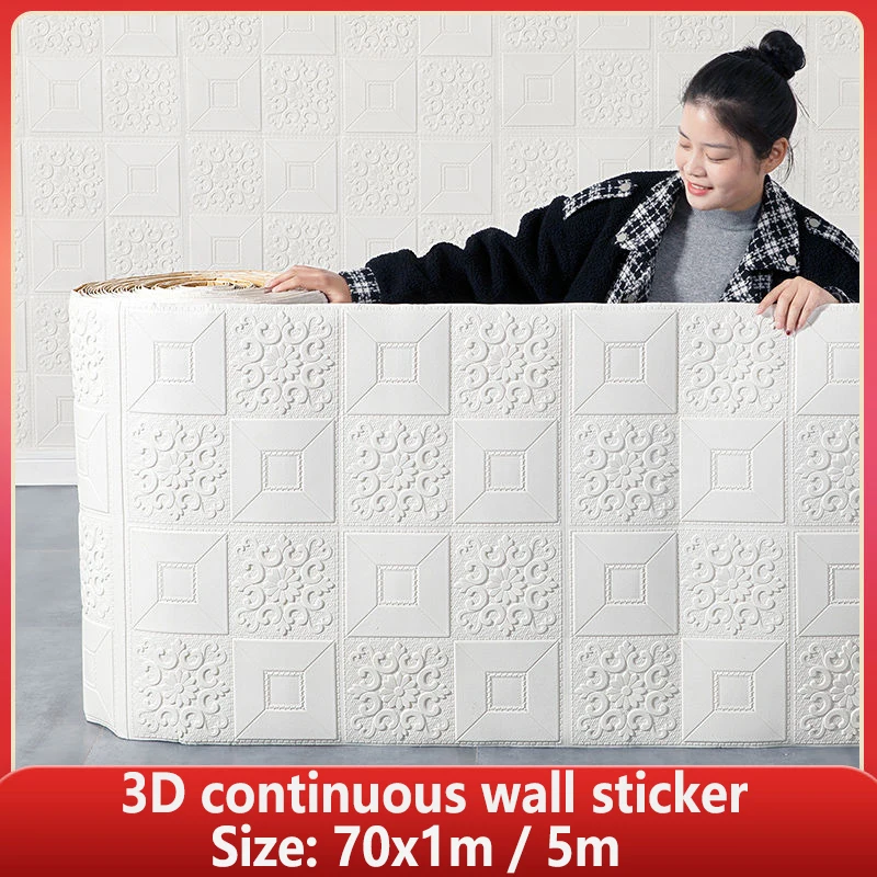 

70×500cm Real 3D Brick Wall Stickers Home Decor DIY Self-Adhesive Waterproof Rustic Retro Backdrop Brick Panels Old Wall Coverin