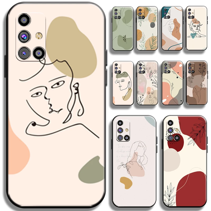 

Abstract Art Flower Line For Samsung Galaxy M31 M31S Phone Case Carcasa TPU Funda Full Protection Shockproof Back