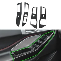 abs imitate carbon black auto interior decorative sticker window glasses lift button rises cover for ford explorer 2020