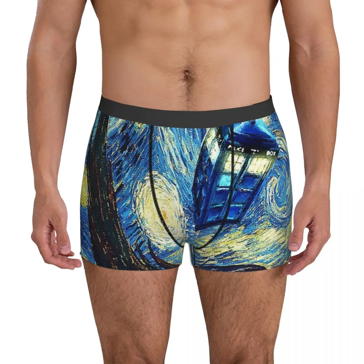 

Мужские дышащие трусы-боксеры с принтом, большие размеры