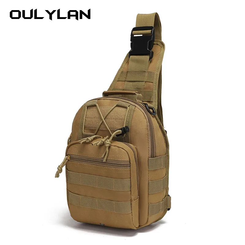 

Men's Small Chest Bag Cycling Shoulder Bag Army Camouflage Tactical Chest Bags Outdoor Climbing Portable Messenger Bag 600D Wate