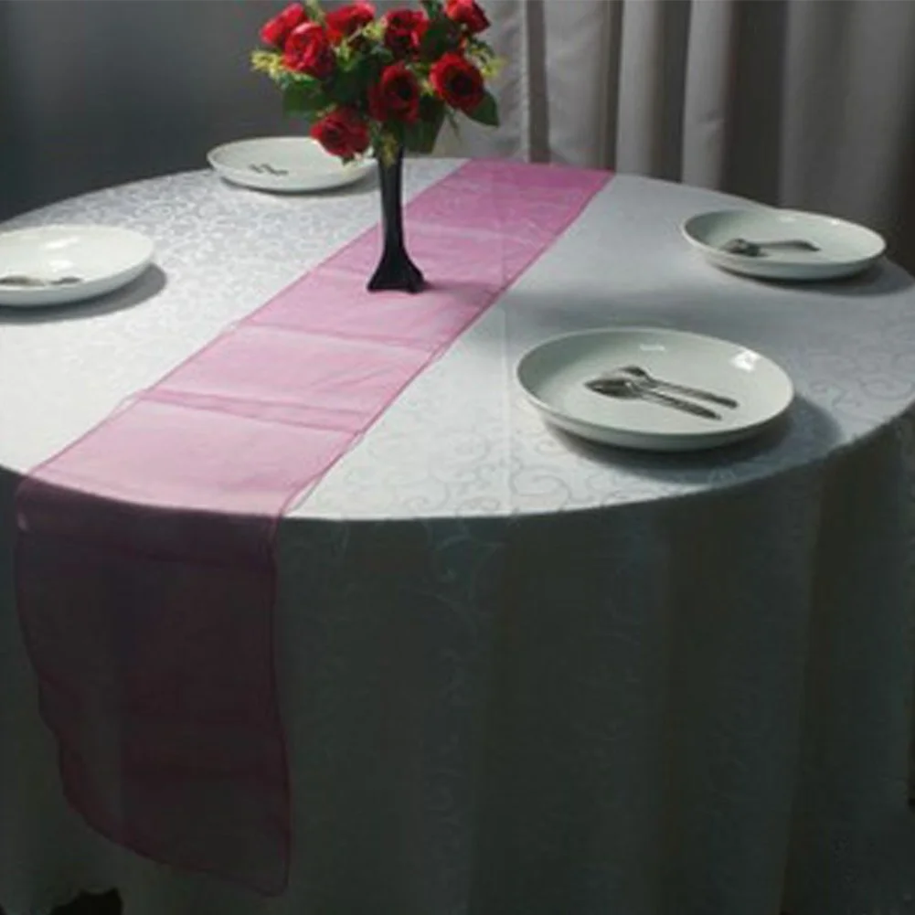 1 шт. новый дизайн серебряная прозрачная органза настольная дорожка свадебные