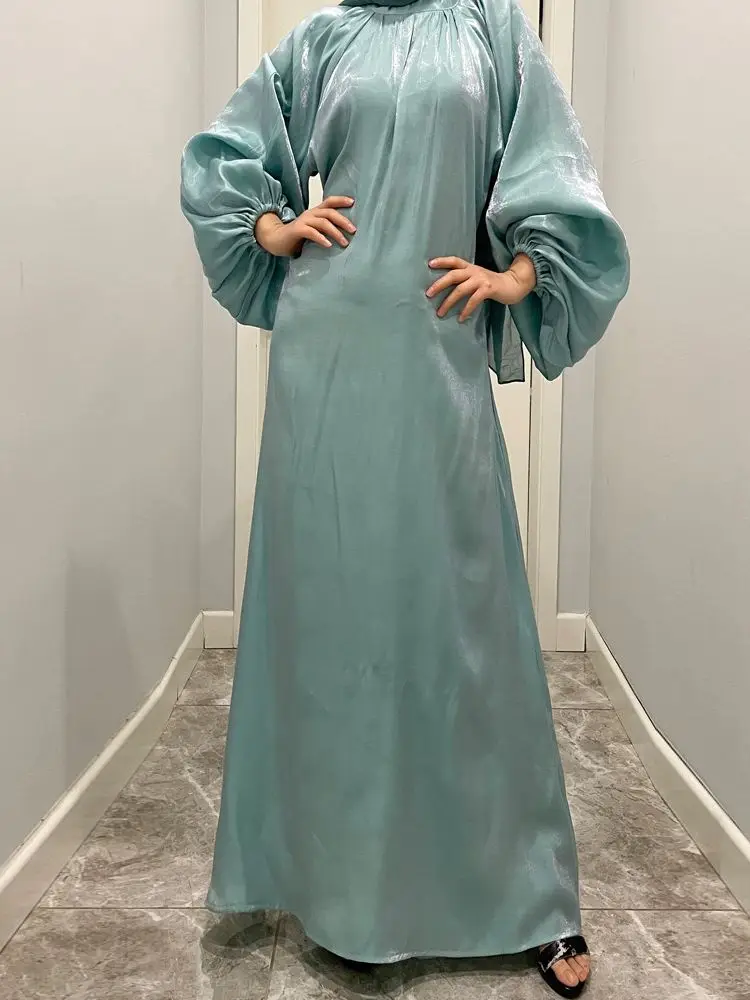 Рамадан Eid Mubarak, атласная абайя, женское платье, мусульманский кафтан
